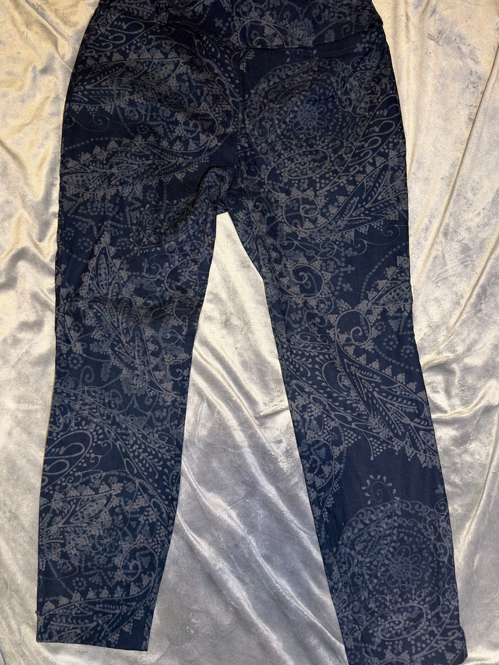 New York & Company Navy Paisley Skinny Jeans